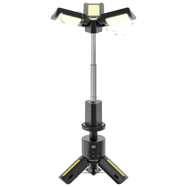 Green Lion Trio Beam Tripod Camping Light - Black