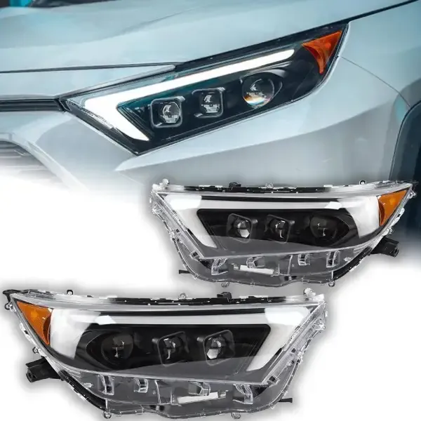 LED Headlight Projector Lens DRL Compatible With Toyota RAV4 2019-2021