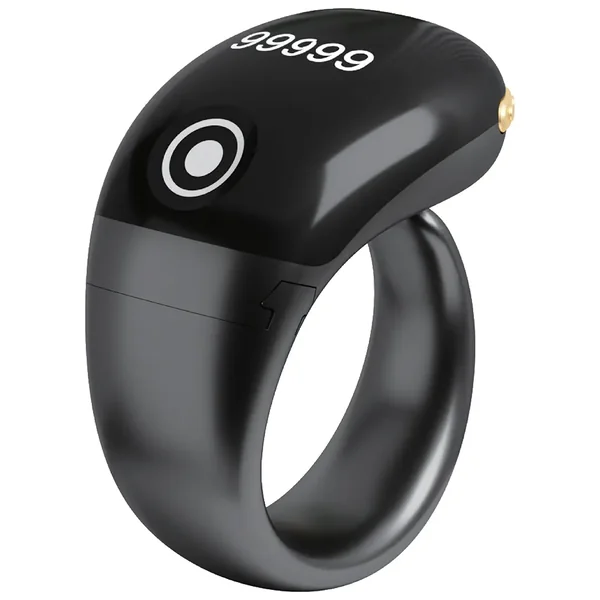 Green Lion Smart Zikr Ring with OLED Display - Black