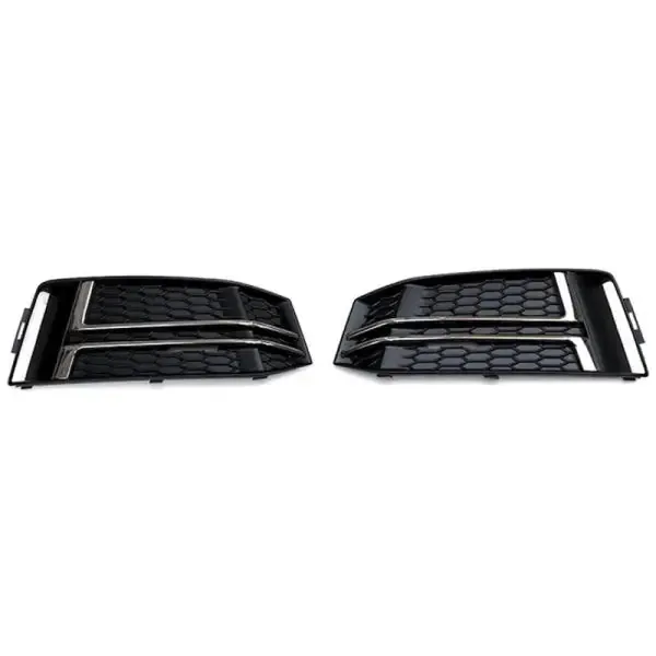 Fog Lamp Grill Frame Cover 2019 Sport Plating Matt Black Chrome CC-3270 Compatible With Audi A4l B9