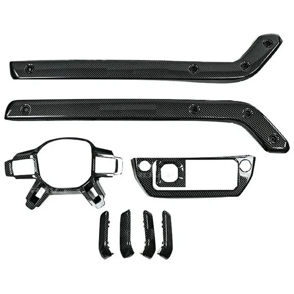 Car Interior Trim Set Center Console Aremest Panel Side Trim Strips Steering Cover Piano Black CC-7033 Compatible With Range Land Rover Defender 90 110 L663 Lr129997 2020+