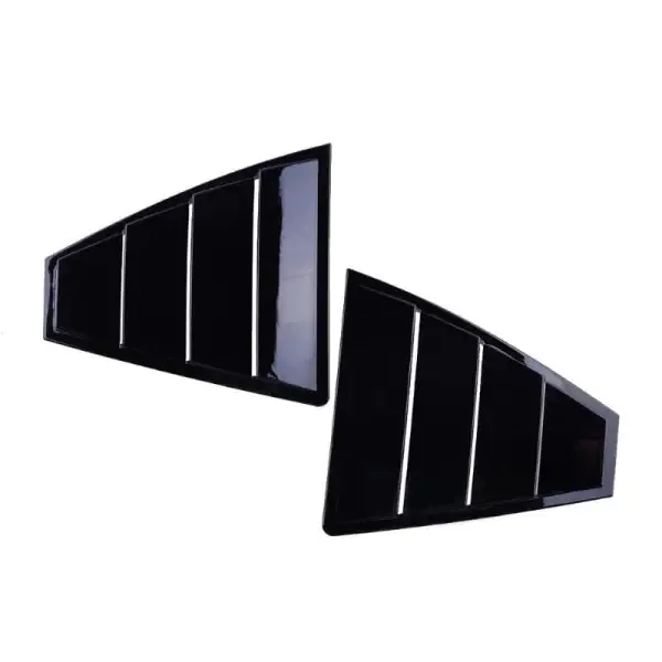 Rear Window Vent Outlet Louver Fender Trim Glossy Glossy Black Window Louver 16 Glossy Black CC-1940 Compatible With Hyundai Elantra 2016-2021