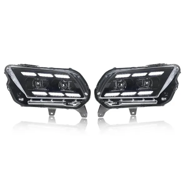 Front Upgraded Head Light Lamp Xenon Headlight Retrofit Upgrade Modified Led Drl Hid A CC-6581 Compatible With Ford Mustang Shelby 2013-2014