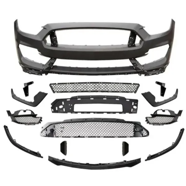 Front Bumper Bodykit Front Lip Splitter Skirts Gt350 Style CC-7957 Compatible With Ford Mustang 2015-2017
