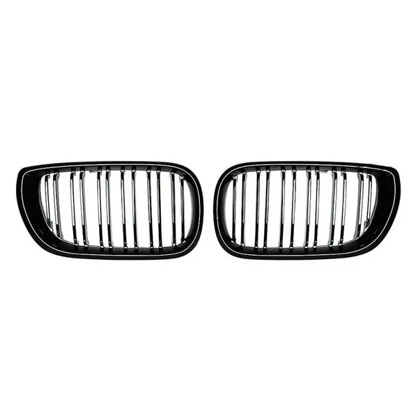 Upgrade Front Bumper Show Grill Glossy Black 4 Door CC-9125 Compatible With Bmw 3 Series E46 1998-2004