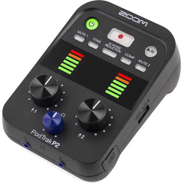 Zoom PodTrak P2 Dual USB Mic Recorder for Podcasters