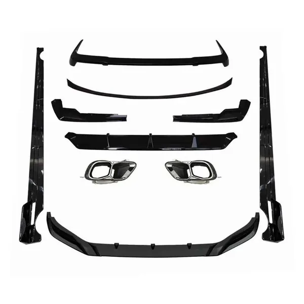 M Sport Mp M Performance Mt M Tech Bumper Upgrade Convert To X5m Aero Black Samurai Bodykit Diffuser Exhaust Front Lip Spoiler Splitter Gc CC-9355 Compatible With Bmw X7 G07 Lci 2023+