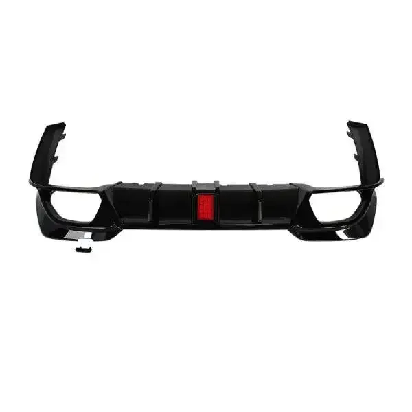 M Sport Rear Bumper After lip Diffuser Skirt Splitter F1 Style Glossy Black With Led Light Clear CC-204 Compatible With BMW 3 Series G20 2018-2022