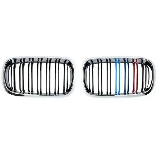Front Bumper Grill Chrome M-LOOK CC-1623 Compatible With BMW X5 F15 2014-2018 X6 F16 2015-2019