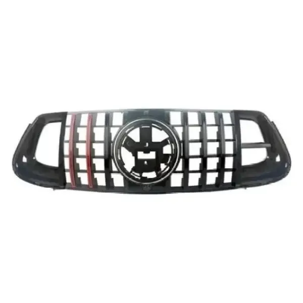 AMG Sports Front Bumper Show Grill Brabus Style Black Red CC-5034 Compatible With Mercedes Gle W167 2019-2024