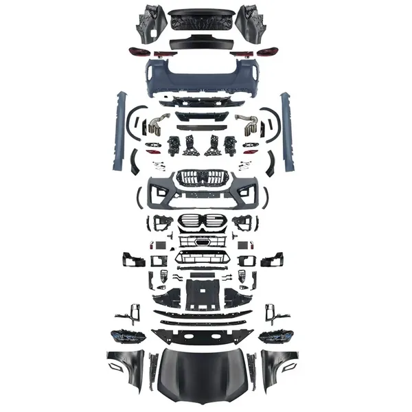 Upgrade Facelift Conversion Bodykit Bumper Headlight Taillight Hood Side Skirts CC-6613 Compatible With BMW X6 E71 2006-2013 To G06 LCI X6M F96