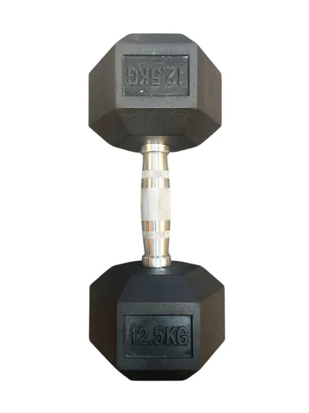 i-fitness Single 12.5kg Rubber Hexagon Dumbbells