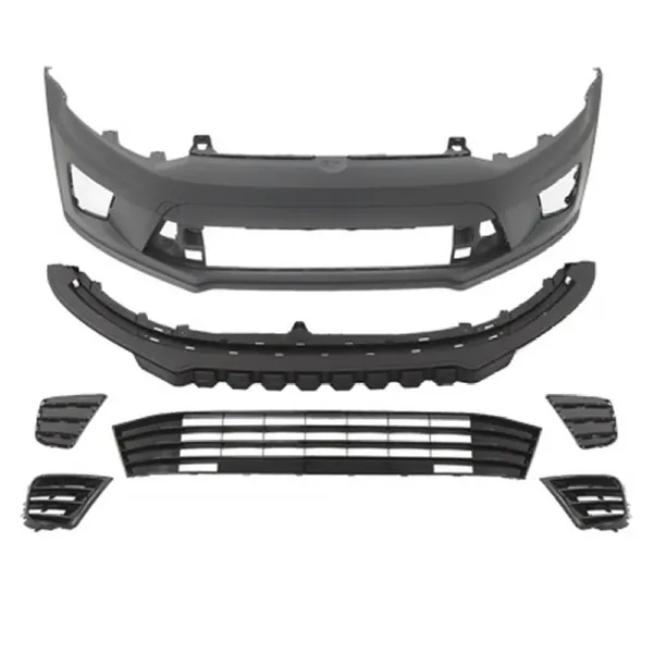 Upgrade Facelift Convert To R400 R Line Style Front Bumper Bodykit Fog Lamp Light Grill Mesh Front CC-7215 Compatible With Vw Volkswagen Polo 2010-2024