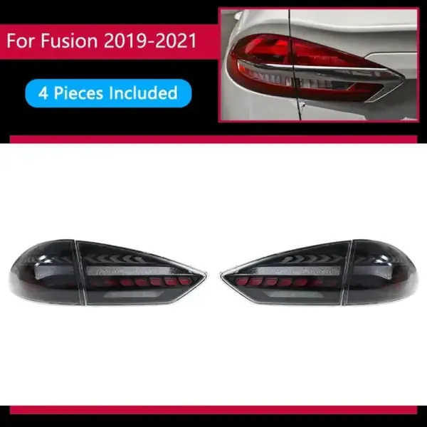 LED Tail Light Rear Fog Brake Turn Signal Compatible With Ford Mondeo 2019-2021 Fusion