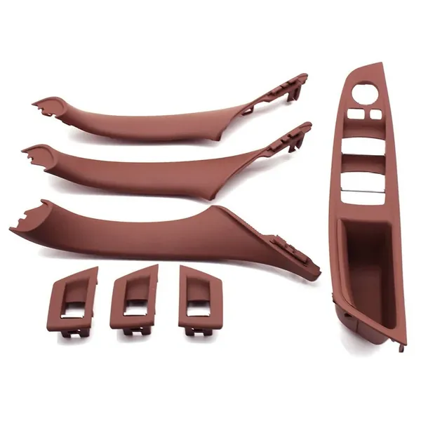 Car Interior Door Armrest Inside Pull Handle Inner Full Set Red Brown 61934 25859l 25860r 61954r 61957l In Rb Rhd Model A CC-7873 Compatible With Bmw 5 Series F10 2010-2017