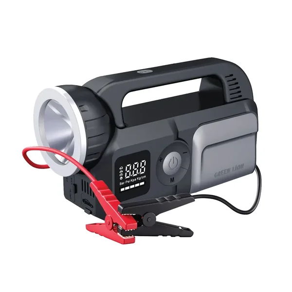 Green Lion Savior 12V Jump Starter, 8L Gasoline, 6L Diesel Engines - Gray