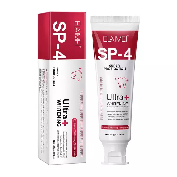 ELAIMEI Probiotic Whitening Toothpaste Freshens Breath and Promotes Oral Hygiene, Featuring Probiotics for Gum Care. Effectively Covers Yellow Teeth, Smoke Stains, Tea Stains, and Dirt, While Being No