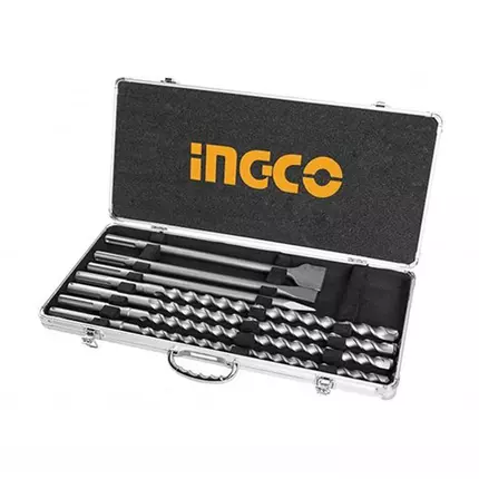 Ingco SDS Max Hammer Drill Bit and Chisel Set Pack of 7 AKD5075