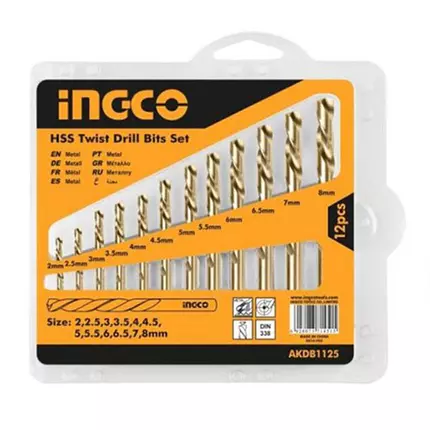 Ingco HSS Twist Drill Bits Set Pack of 12 AKDB1125