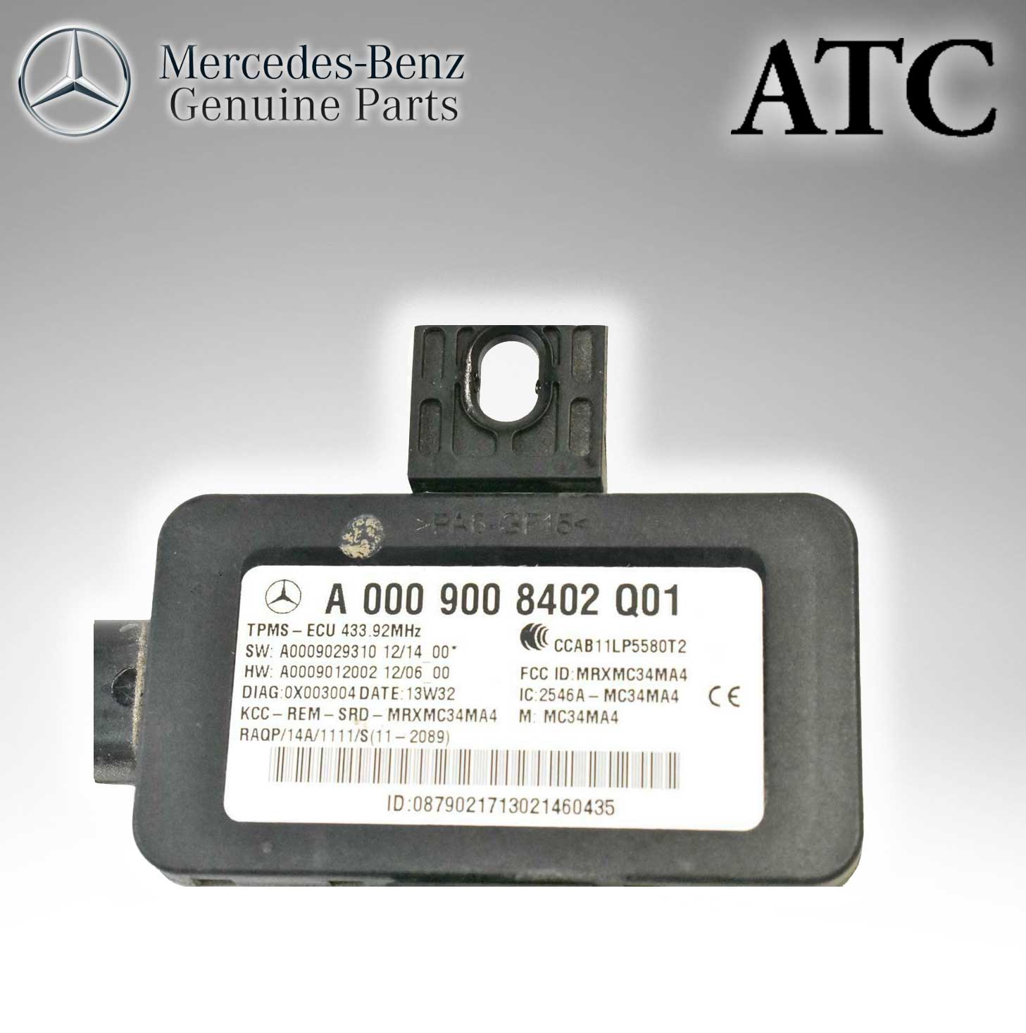 Mercedes Benz Genuine ATC Tire Pressure Monitor Control Module (Original Parts Without Sticker Level and Neutral Box) W156 W117 0009008402