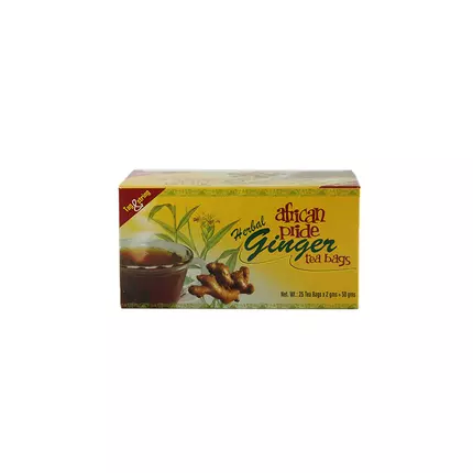 African Pride Ginger Tea 50g 25 Tea Bags AP014 (Pack of 18)
