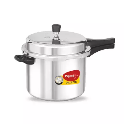 Pigeon Pressure Cooker 7.5L Deluxe Aluminium Outer Lid Gas Stove Compatible Ergonomically Designed Handle PP7.5