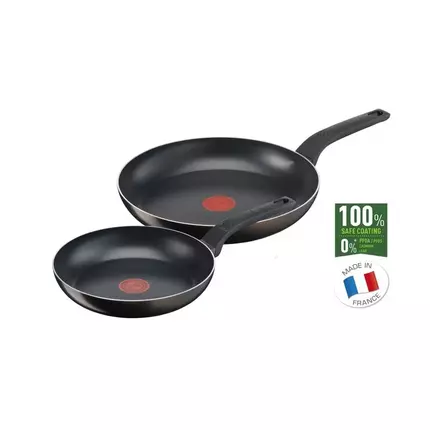 Tefal Extra Cook & Clean Frypan 24CM & 28CM Titanium Non Stick Thermo Signal 100% Safe B5549053