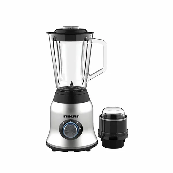 Nikai Blender 1.5l with Dry Grinder 600w NB9900G 2 Glass Jars Blending And Grinding Stainless Steel Blades 2 Speed With Pulse
