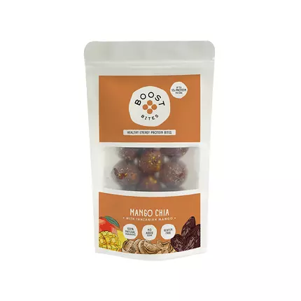 BOOST Bites Mango Chia Healthy Energy Protein Bites 115g, 100% Natural Ingredients, No Added Sugar, Vegan, Gluten Free