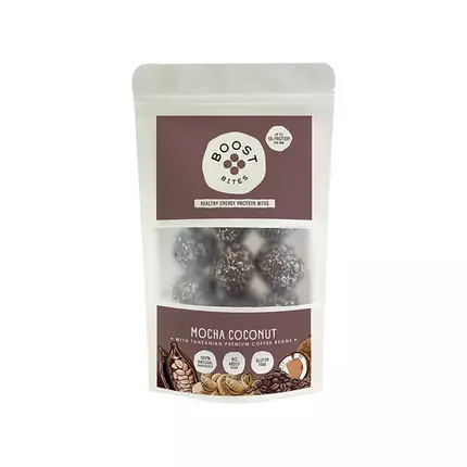 BOOST Bites Mocha Coconut- Healthy Energy Protein Bites 115g, 100% Natural Ingredients, No Added Sugar, Vegan, Gluten Free