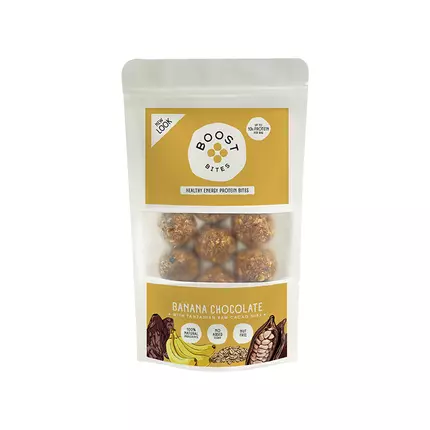 BOOST Bites Banana Chocolate- Healthy Energy Protein Bites 115g, 100% Natural Ingredients, No Added Sugar, Nut Free, Vegan