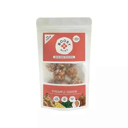 BOOST Bites Pineapple Cashew- Healthy Energy Protein Bites 115g, 100% Natural Ingredients, No Added Sugar, Vegan, Gluten Free