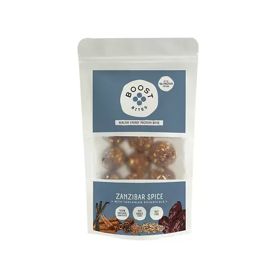 BOOST Bites Zanzibar Spice- Healthy Energy Protein Bites 115g, 100% Natural Ingredients, No Added Sugar, Nut Free, Vegan