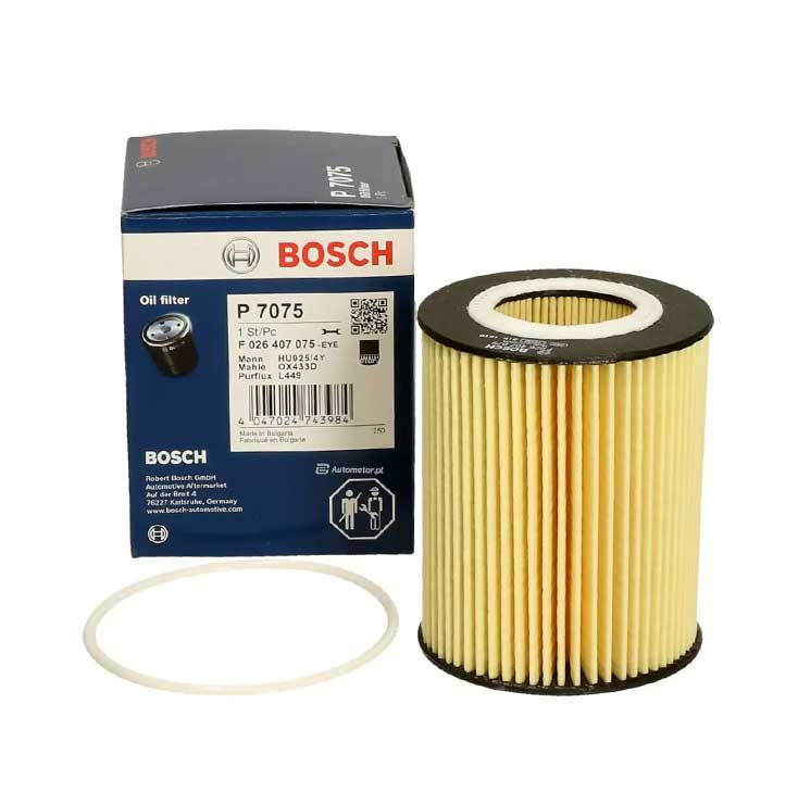 BOSCH (BOS # P 7075) OIL FILTER ­(F 026 407 075) For LAND ROVER Freelander 2 Off-Road (L359) LR001419