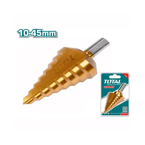 Total Drill Bit Step Drill Bit Wood, Metal, Plastic and Many Other Materials 10-45mm TAC8210451