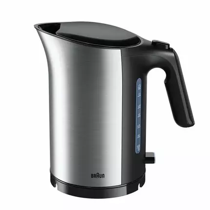 Braun Kettle 1.7L Electric Jug 3000W Power Silver Automatic Shut-Off Temperature Control, Rapid Boil WK501BI-WK5110BK