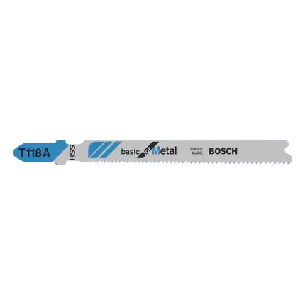 Bosch Jigsaw Blade 92 x 1.5 x 1.3mm T 118 for Metal 2608631013