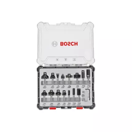 Bosch Mixed Router Bits Set 8mm 15 Pcs 2607017472