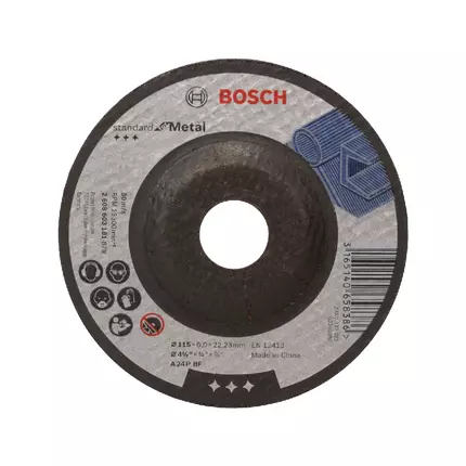 Bosch Standard for Metal Grinding Disc with Depressed Centre 115 x 22.23 x 6.0 mm 2608603181