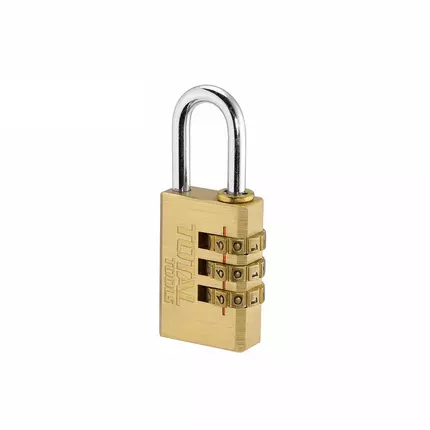 Total Brass 3 Digit Combination Padlock 3 x 20mm, Password Combination Can Be Customized TBCK37203