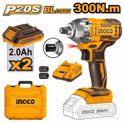 Ingco Lithium-Ion Cordless Brushless Impact Wrench CIWLI2038