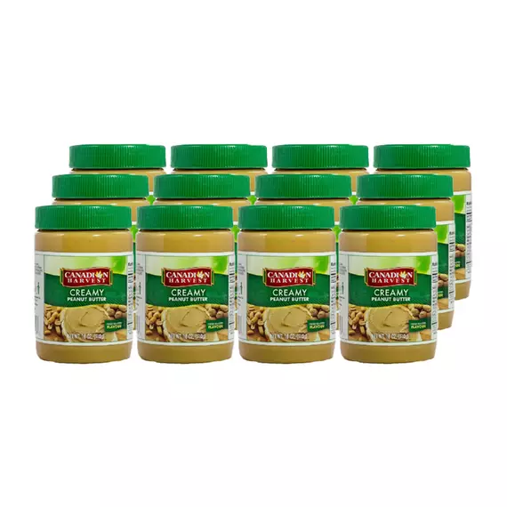 Canadian Harvest Peanut Butter Spread Creamy Jar 340g (Pack of 12Pcs)