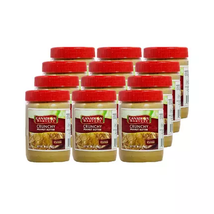 Canadian Harvest Peanut Butter Spread Crunchy Jar 340g (Pack of 12Pcs)