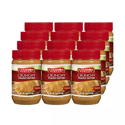 Canadian Harvest Peanut Butter Spread Crunchy Jar 510g (Pack of 12Pcs)