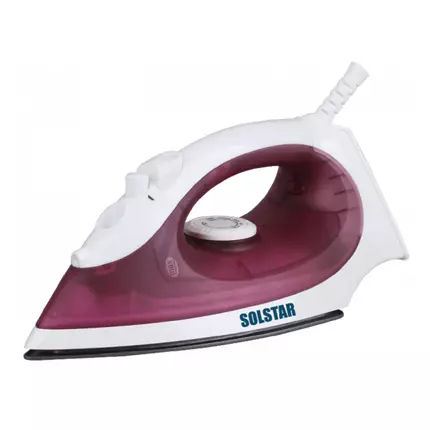 Solstar Electric Iron 1750W with Water Spray, Adjustable Continuous Steam, Non Stick Sole Plate, 360 Degree Pivoting Cord, 250ml Purple/White IS1078A- PPBSS