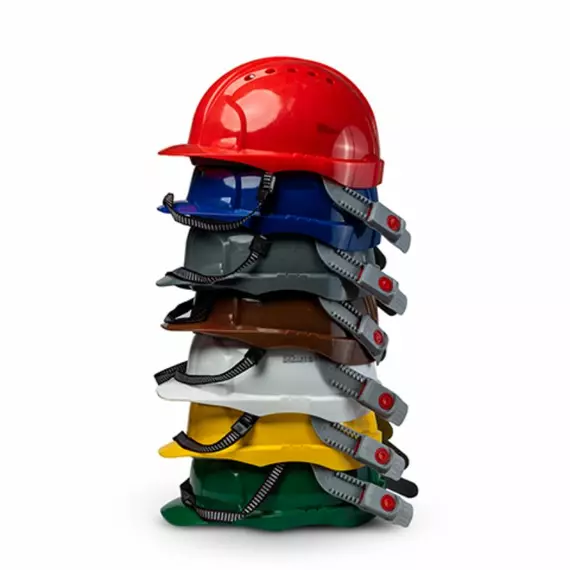 TBP Industrial Safety Helmets - Blue/Brown/Green/Grey/Red/White/Yellow Pack of 32
