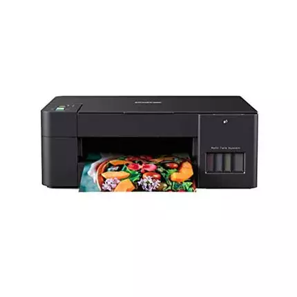 Brother Wireless Inkjet Printer, 3-in-1 A4, 6.3 kg, 1200×1800 dpi, Wi-Fi and USB Connectivity, Black All-in-One Ink Tank Refill System with Built-in Wireless Technology, DCP-T420W.