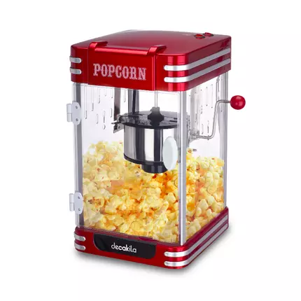 Decakila Popcorn Maker 310W Kettle 2.5 oZ Rolling Stirrer Non-stick Surface Detachable Plate Easy Washing KETT019R