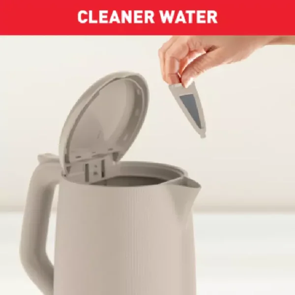 Tefal Morning Cordless Kettle 1.7L 2400W with Removable Washable Filter, 360° Rotational Base, One-Cup Indicator, White KO2M0B27