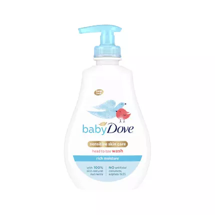 Dove Baby Shampoo Rich Moisture Head to Toe Wash 400ml (Pack of 3pcs)